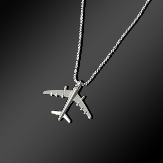 Hip Hop Style Men Jewellery Long Chain Stainless Steel Plane Pendant Necklace