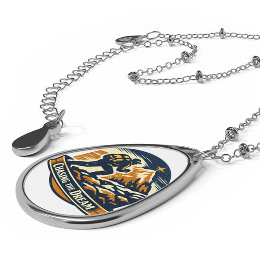 Motivation & Young Style Oval Necklace — Inspirational Pendant for Males