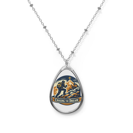 Motivation & Young Style Oval Necklace — Inspirational Pendant for Males