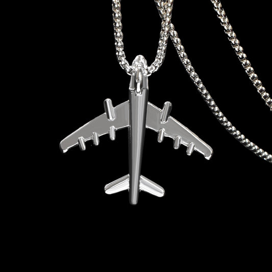 Hip Hop Style Men Jewellery Long Chain Stainless Steel Plane Pendant Necklace